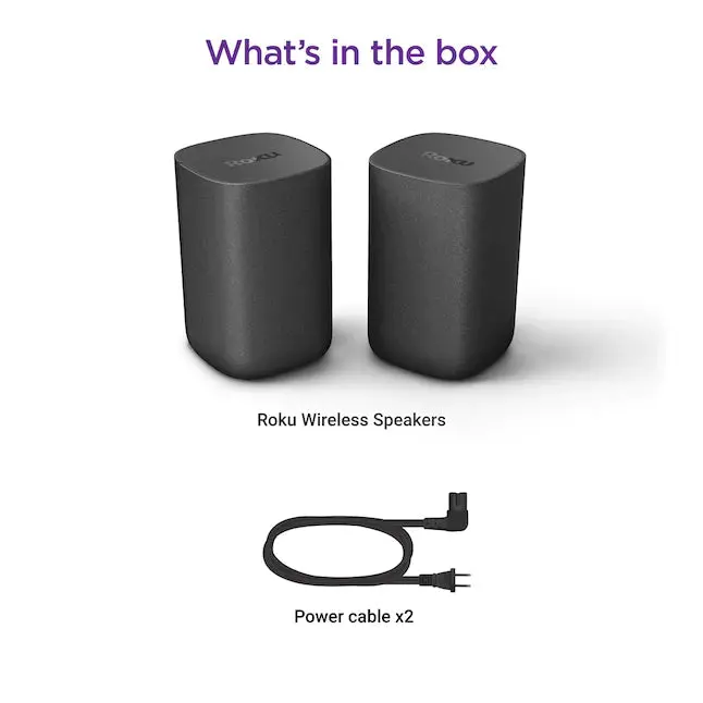 Roku Wireless Speaker Pair – Dual Portable Indoor Speakers, 6.1" Drivers, 80W Combined Output