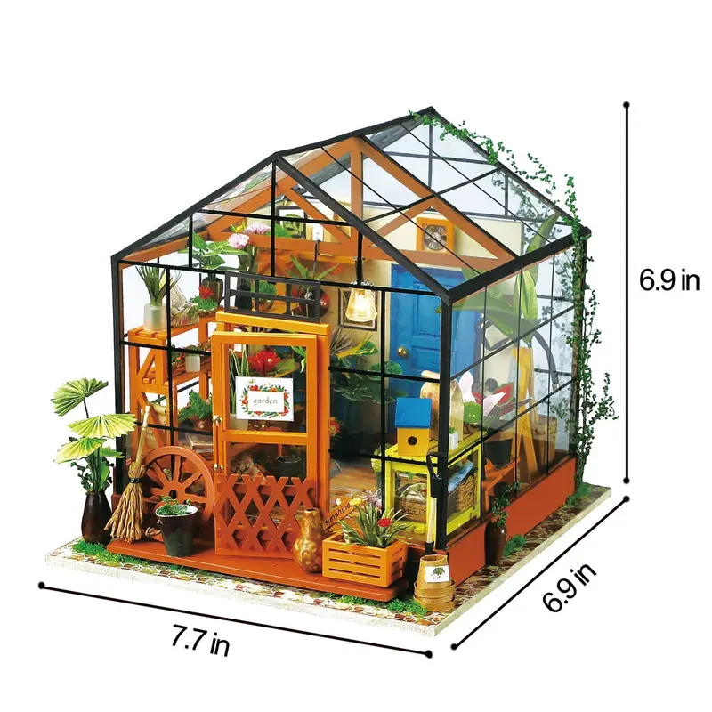 Rolife Flower House Miniature DIY Kit – Handcrafted Wooden Assembly Set for Decorative Display
