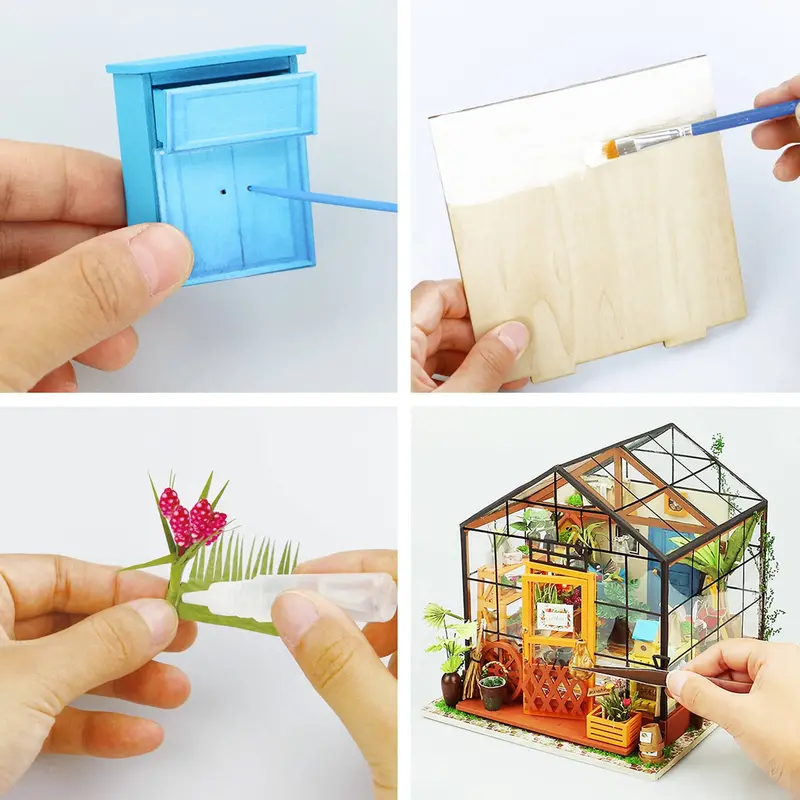 Rolife Flower House Miniature DIY Kit – Handcrafted Wooden Assembly Set for Decorative Display