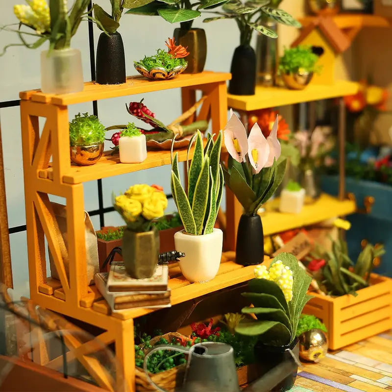 Rolife Flower House Miniature DIY Kit – Handcrafted Wooden Assembly Set for Decorative Display