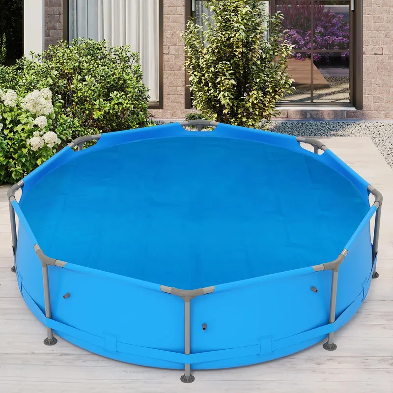 Round Solar Pool Cover – Heavy-Duty Thermal Bubble Insulation Blanket (8 ft or 12 ft Options)