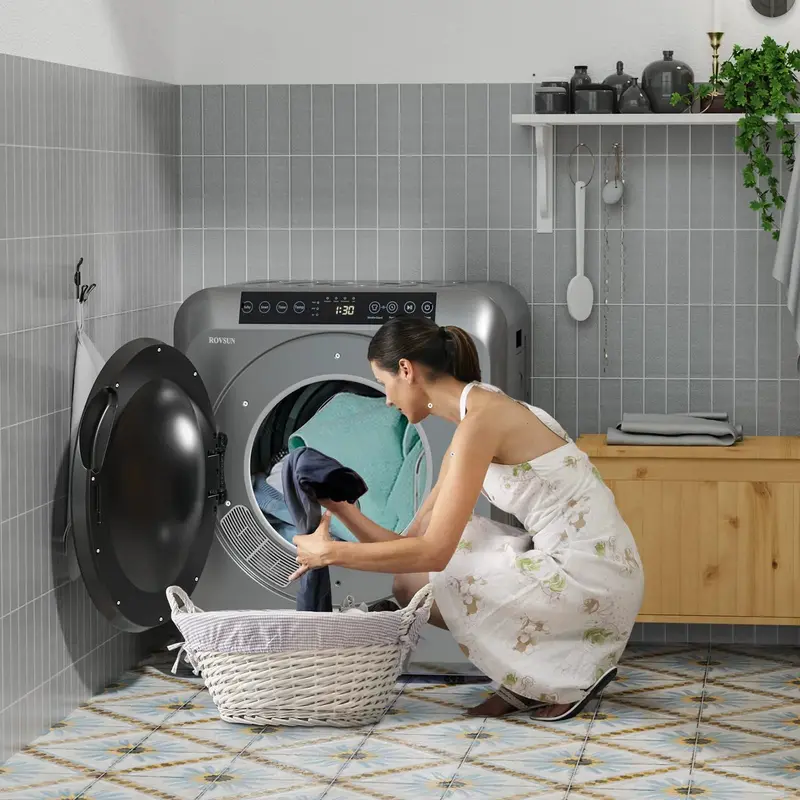 ROVSUN Portable Clothes Dryer – Lightweight 13.2 lb Capacity Unit with 3.5 Cu. Ft Drum
