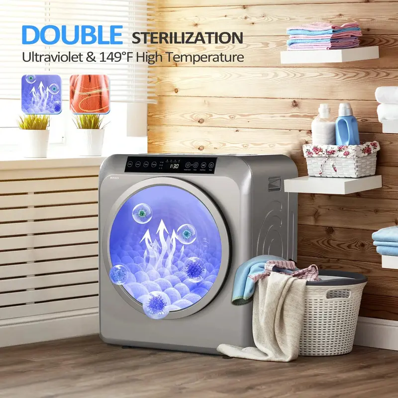 ROVSUN Portable Clothes Dryer – Lightweight 13.2 lb Capacity Unit with 3.5 Cu. Ft Drum