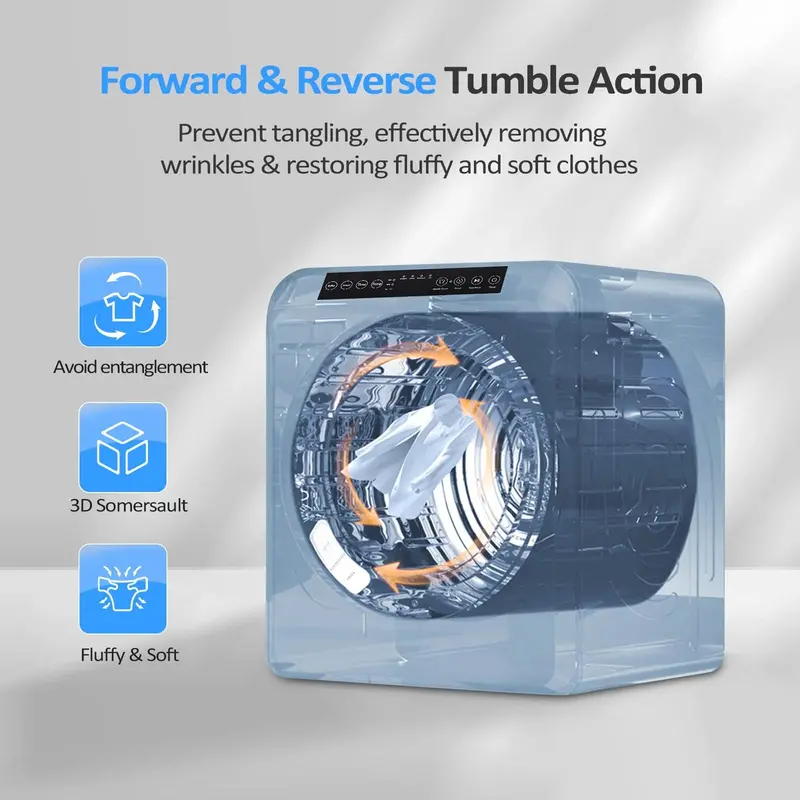 ROVSUN Portable Clothes Dryer – Lightweight 13.2 lb Capacity Unit with 3.5 Cu. Ft Drum