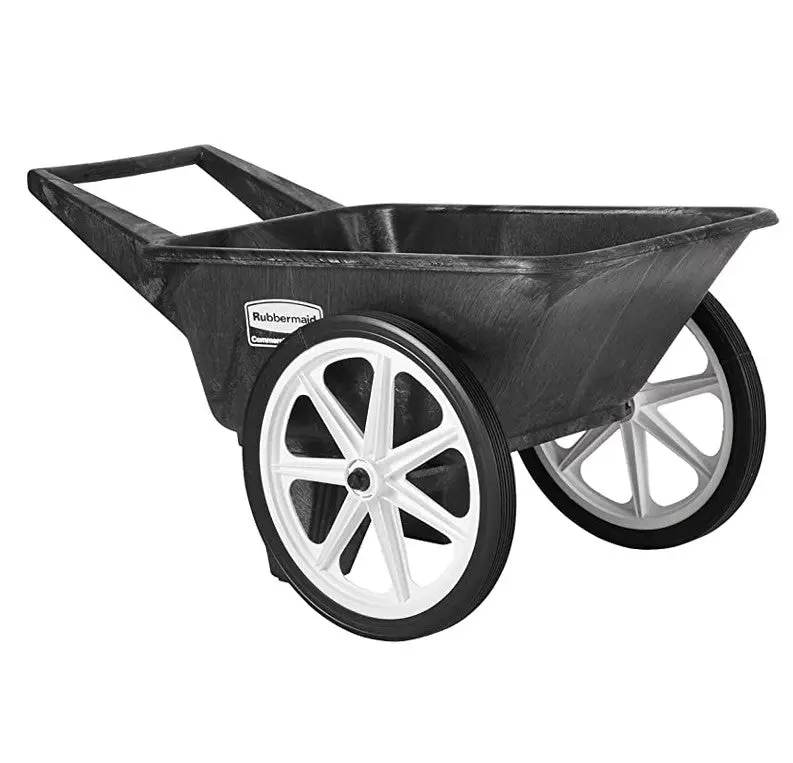 Rubbermaid Commercial Big Wheel Utility Cart – 200-Pound Capacity, Black Finish