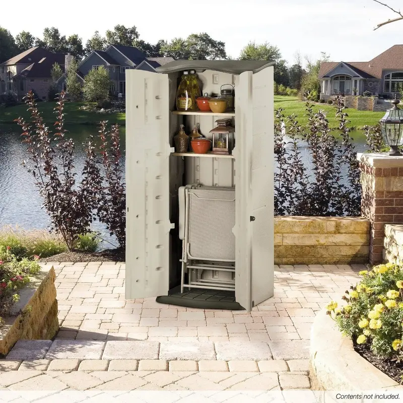 Rubbermaid Heavy-Duty Vertical Outdoor Storage Shed – Weatherproof Resin Build