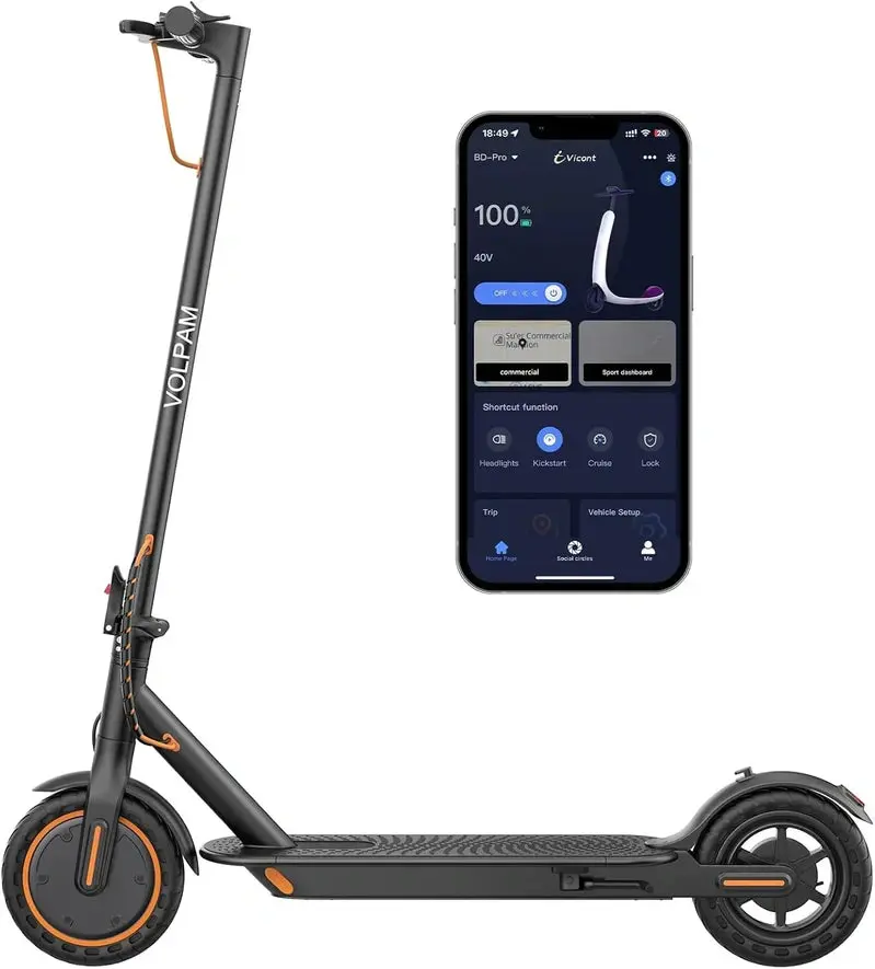 Rugged All-Terrain Electric Scooter – 350W/500W Dual-Mode Motor, Pneumatic-Free Solid Tires, Dual Disc Brakes, Extended Battery Options