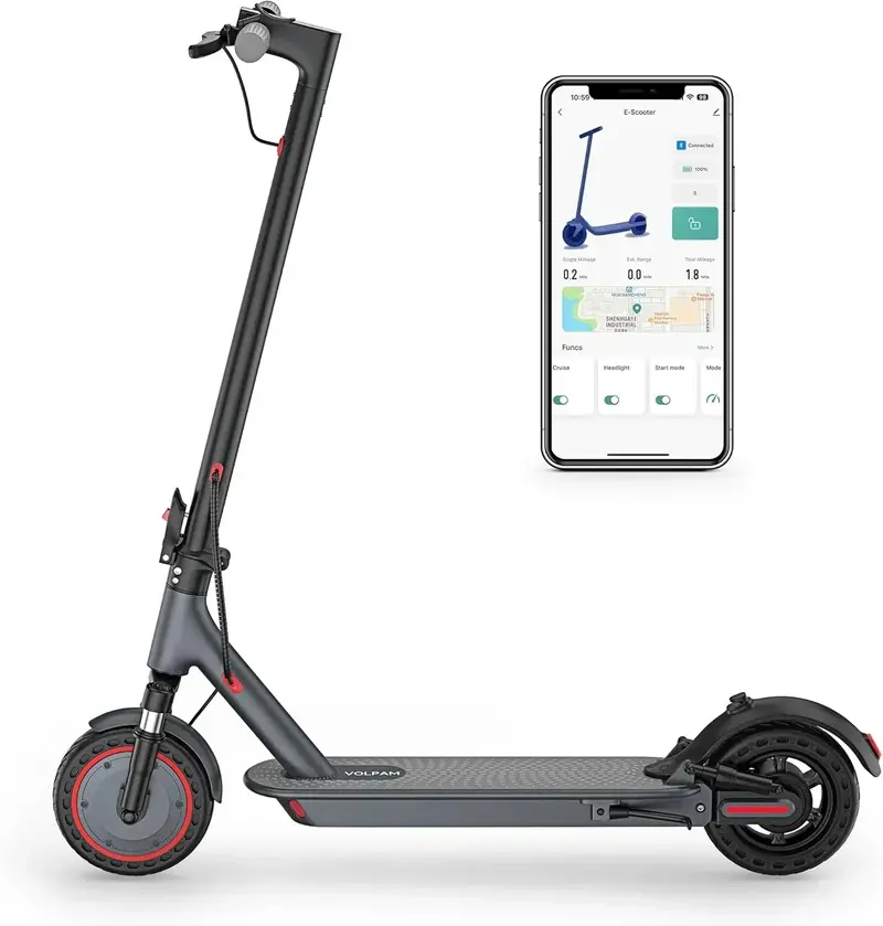 Rugged All-Terrain Electric Scooter – 350W/500W Dual-Mode Motor, Pneumatic-Free Solid Tires, Dual Disc Brakes, Extended Battery Options