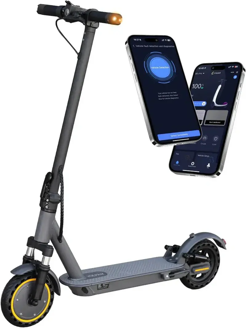Rugged All-Terrain Electric Scooter – 350W/500W Dual-Mode Motor, Pneumatic-Free Solid Tires, Dual Disc Brakes, Extended Battery Options