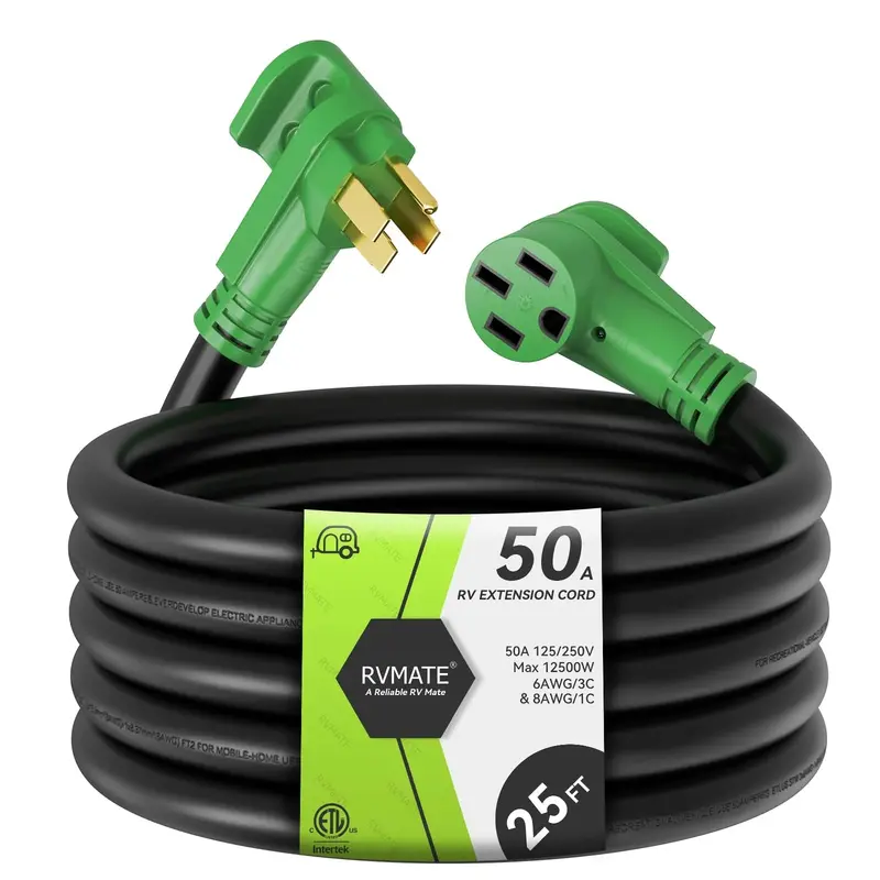 RVMATE 25-Foot Heavy-Duty 50-Amp RV and EV Extension Power Cord