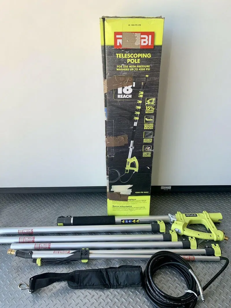 RYOBI 18-Foot High-Pressure Extension Pole – Compatible with Pressure Washers up to 4200 PSI