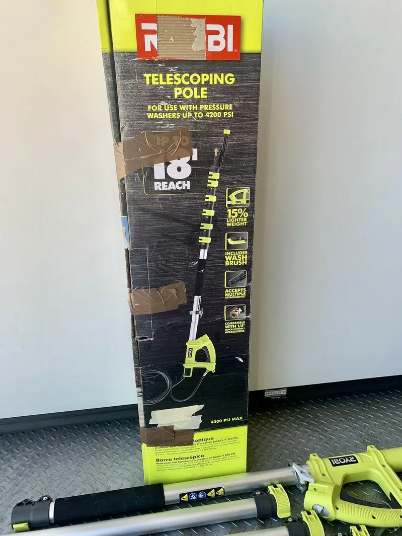 RYOBI 18-Foot High-Pressure Extension Pole – Compatible with Pressure Washers up to 4200 PSI