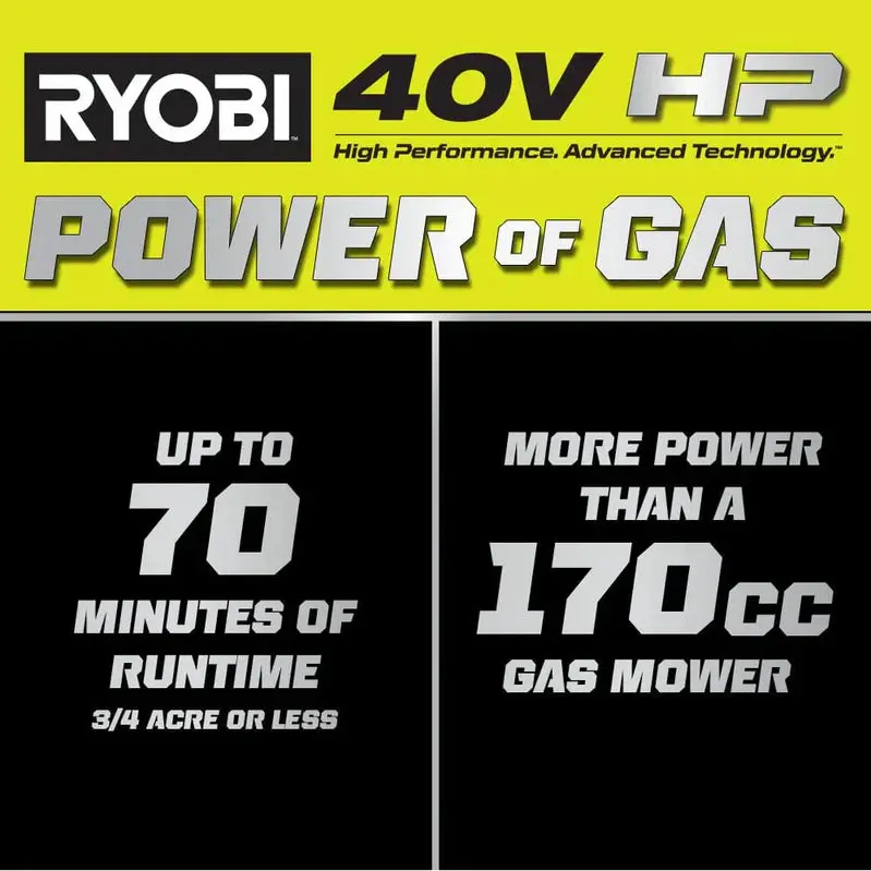 RYOBI 40V HP Brushless 21-Inch All-Wheel Drive Self-Propelled Lawn Mower – Whisper Series with Dual 6.0Ah Batteries and Charger