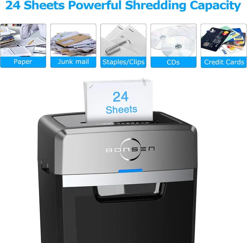 S3105 Commercial Cross-Cut Paper Shredder – 24-Sheet Capacity, 40-Min Continuous Duty, 9-Gal Bin, P-4 Security, 55dB Quiet Operation