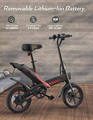 Sailnovo 14-Inch Foldable Electric Bike – Lightweight E-Bike for Teens and Adults