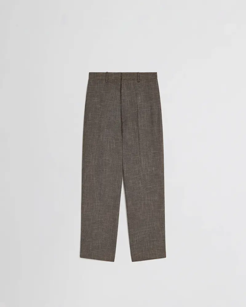 Salt-And-Pepper Melange Viscose Tailored Drop-Crotch Trousers