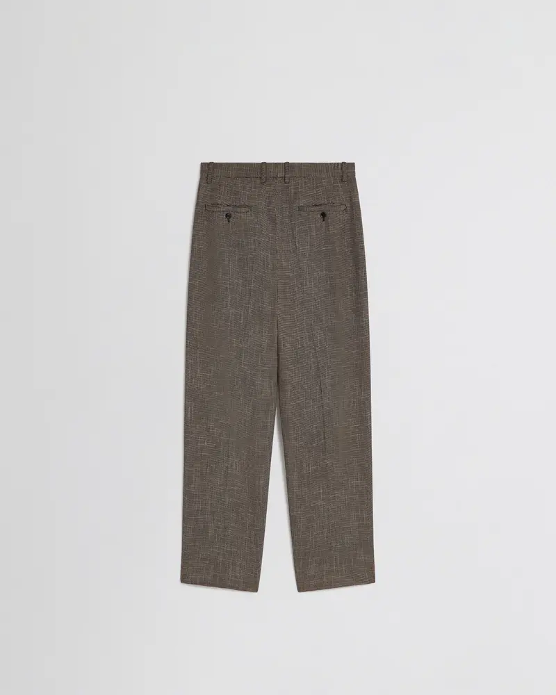 Salt-And-Pepper Melange Viscose Tailored Drop-Crotch Trousers 2