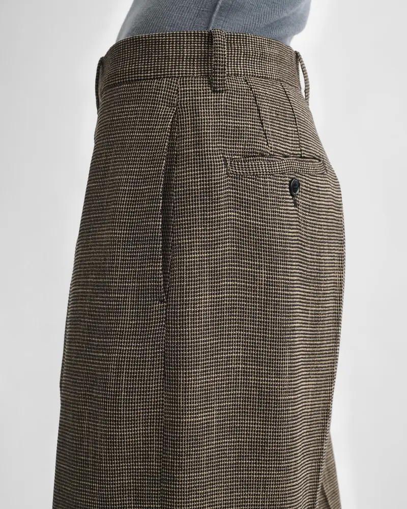 Salt-And-Pepper Melange Viscose Tailored Drop-Crotch Trousers