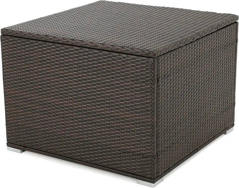 Samoa Multibrown Woven Resin Storage Bin – Indoor/Outdoor Accent Container
