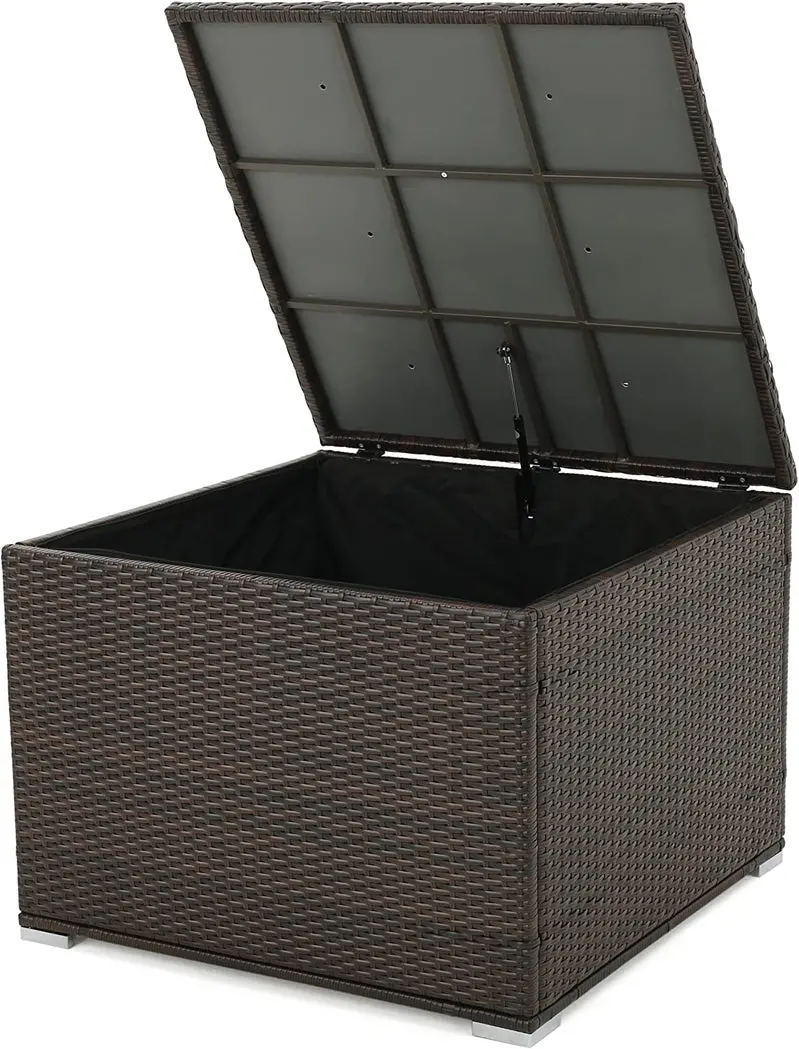 Samoa Multibrown Woven Resin Storage Bin – Indoor/Outdoor Accent Container