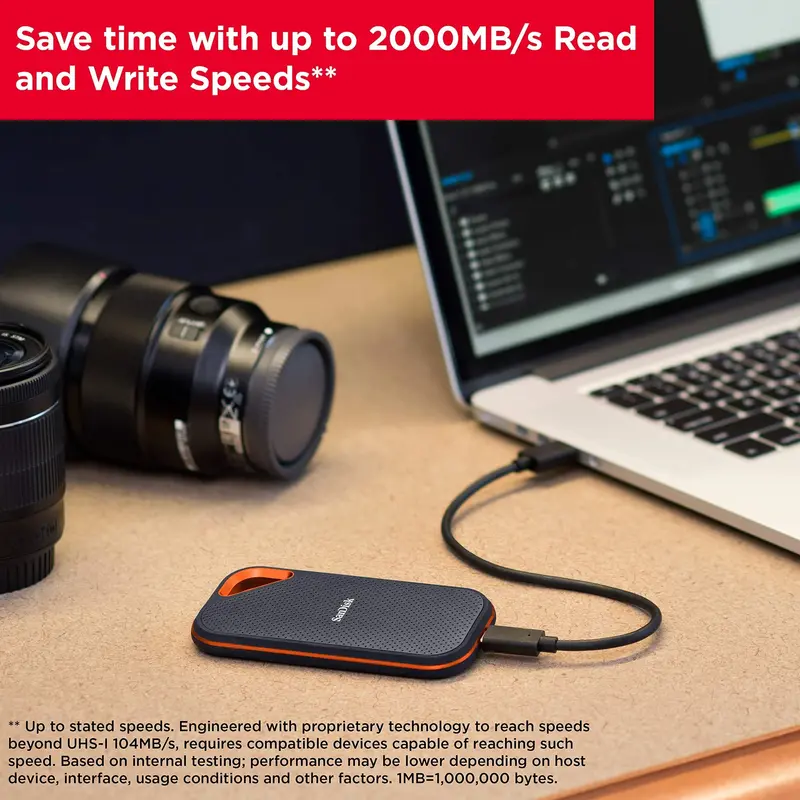 SanDisk Extreme PRO 1TB Portable SSD – Up to 2000MB/s Read/Write Speeds