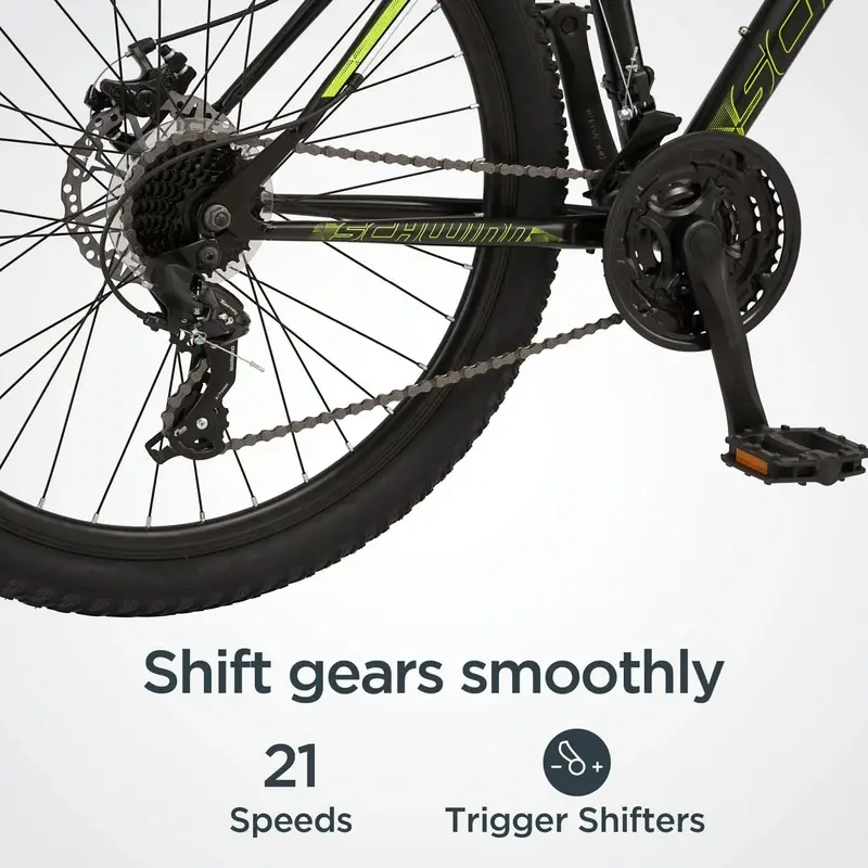 Schwinn Sidewinder Men’s 26-Inch Mountain Bike – 21-Speed Shimano Drivetrain, Lightweight Alloy Frame, All-Terrain Tires