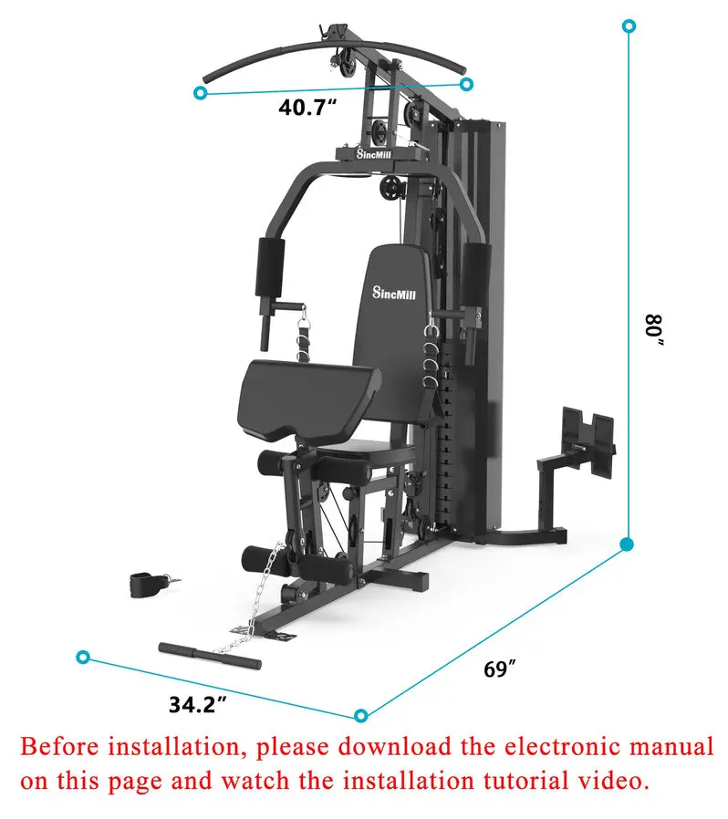 SCM-1148L Full-Body Home Gym System – 148LB Weight Capacity Strength Training Station