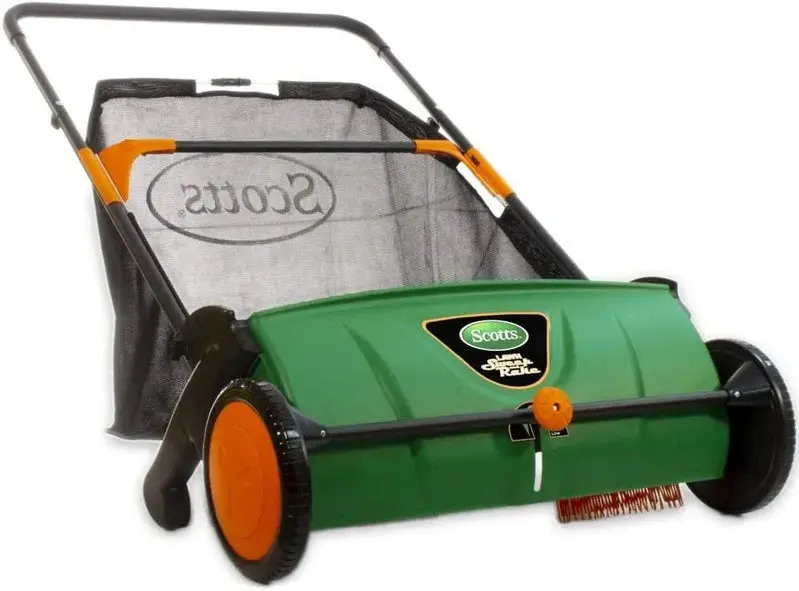 Scotts LSW70026S Push Lawn Sweeper – 26-Inch Sweep Width, 3.6-Bushel Capacity, Adjustable Height
