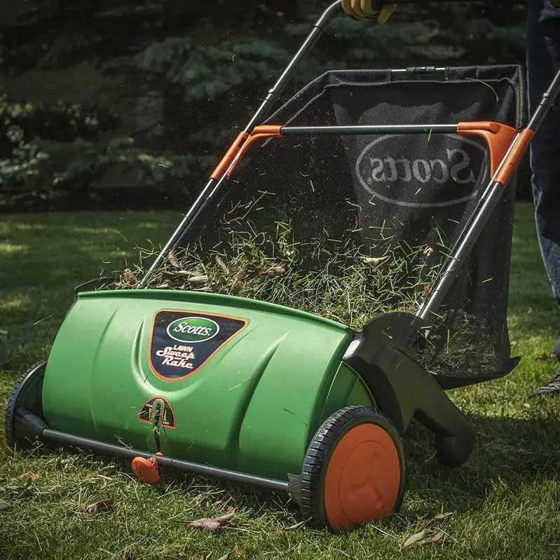 Scotts LSW70026S Push Lawn Sweeper – 26-Inch Sweep Width, 3.6-Bushel Capacity, Adjustable Height