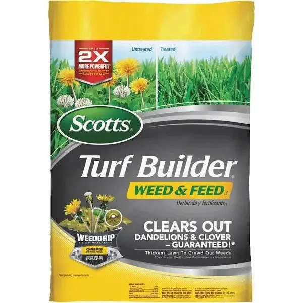 Scotts Turf Builder Weed & Feed Lawn Care Formula — Fertilizer + Herbicide for Up to 15,000 Sq Ft Lawns