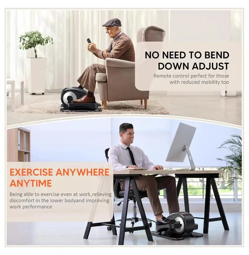 Seated Under-Desk Elliptical – Fully Assembled Pedal Exerciser for Home Workouts