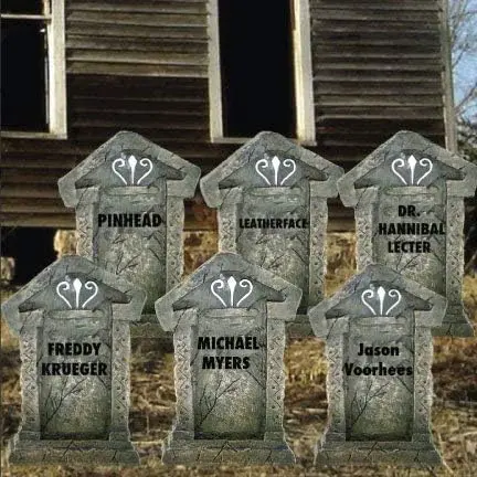 Set of 12 Halloween Tombstone Yard Decorations – Weather-Resistant Cemetery-Themed Lawn Props