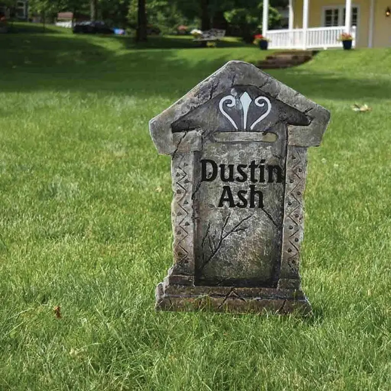 Set of 12 Halloween Tombstone Yard Decorations – Weather-Resistant Cemetery-Themed Lawn Props