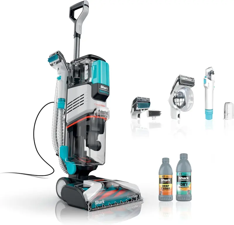 Shark CarpetXpert EX201 Deep-Cleaning Carpet Cleaner – Cyan Unit with StainStriker Tech, Pet Stain Removal, and Integrated Tool Storage