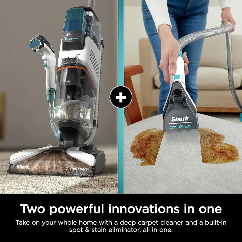 Shark CarpetXpert EX201 Deep-Cleaning Carpet Cleaner – Cyan Unit with StainStriker Tech, Pet Stain Removal, and Integrated Tool Storage