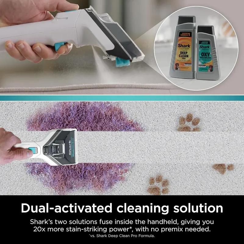 Shark CarpetXpert EX201 Deep-Cleaning Carpet Cleaner – Cyan Unit with StainStriker Tech, Pet Stain Removal, and Integrated Tool Storage