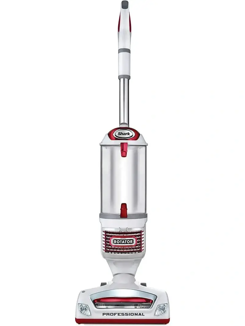 Shark NV501 Lift-Away Upright Vacuum Cleaner – HEPA Filtration, Swivel Steering, and LED Headlights (White/Red)