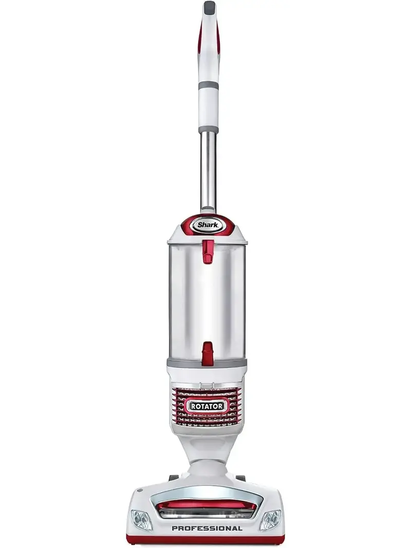 Shark NV501 Lift-Away Upright Vacuum Cleaner – HEPA Filtration, Swivel Steering, and LED Headlights (White/Red)