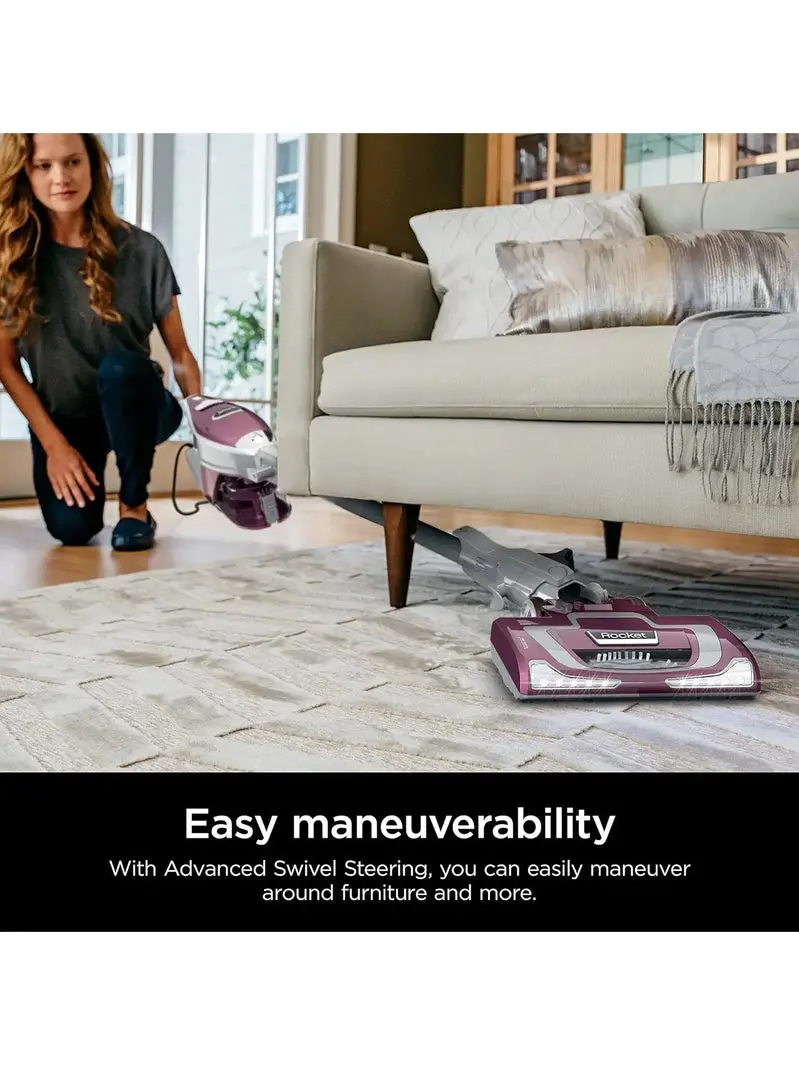 Shark Rocket Deluxe Pro Corded Stick Vacuum – Lightweight Design with Pet Hair Tools and LED Illumination (Bordeaux/Silver)