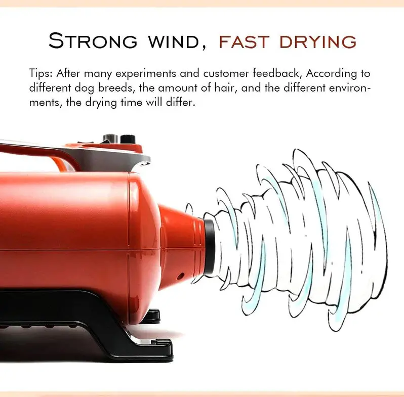 Shernbao DHD-2400F High-Velocity Pet Hair Dryer | 6.0 HP Professional-Grade Blower for At-Home and Salon Dog Grooming