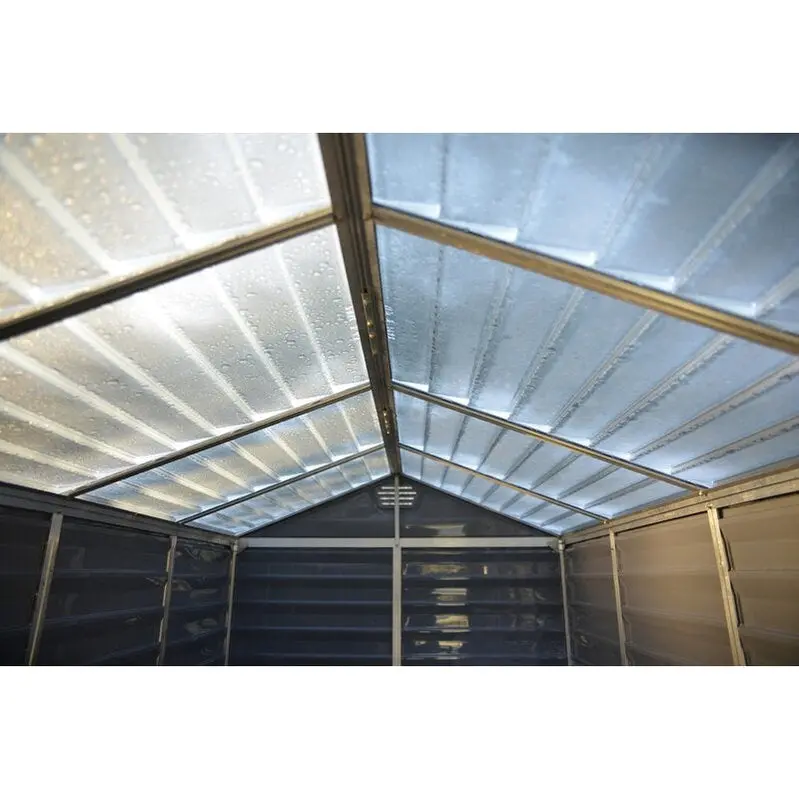 SkyLight 6'W x 7.5'D Polycarbonate Storage Shed – Impact-Resistant, Light-Diffusing Wall Panels