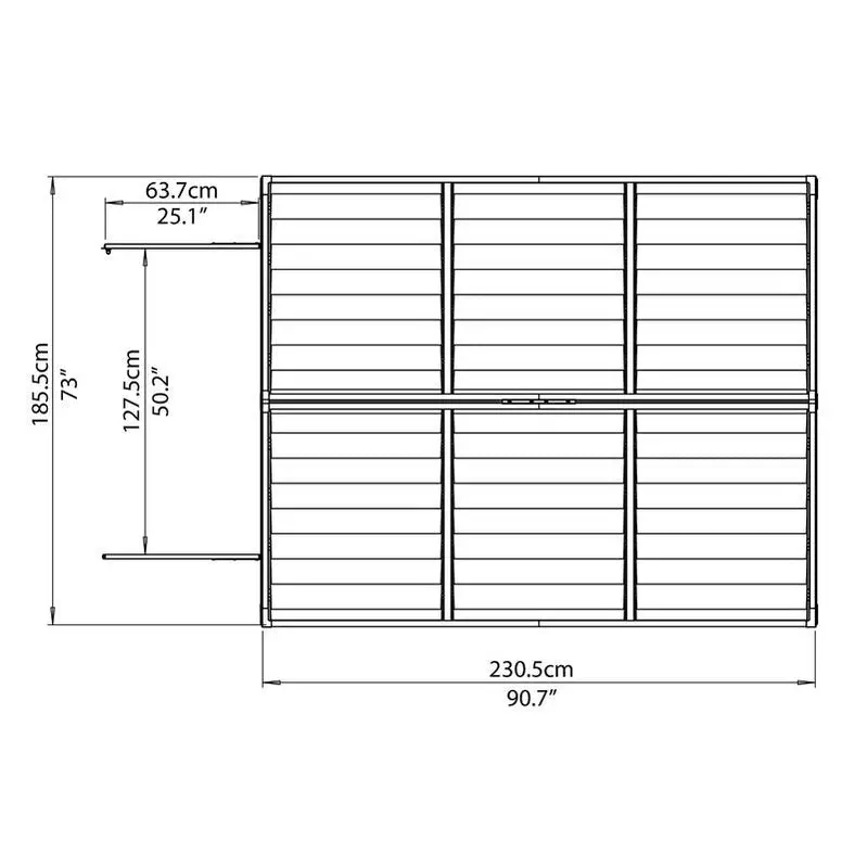 SkyLight 6'W x 7.5'D Polycarbonate Storage Shed – Impact-Resistant, Light-Diffusing Wall Panels