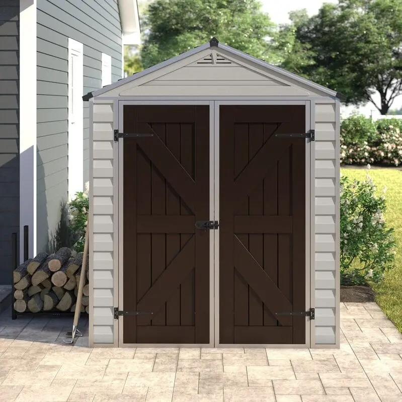 SkyLight 6'W x 8'D Heavy-Duty Plastic Storage Shed – Reinforced Structure, Enhanced Weather Protection