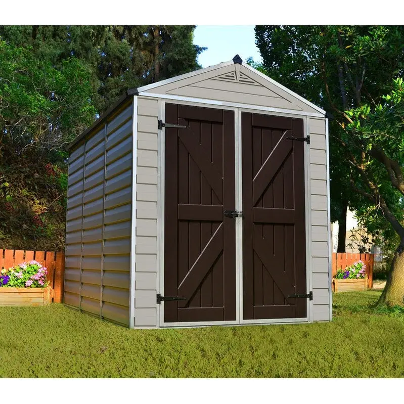 SkyLight 6'W x 8'D Heavy-Duty Plastic Storage Shed – Reinforced Structure, Enhanced Weather Protection