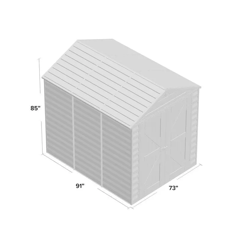SkyLight 6'W x 8'D Heavy-Duty Plastic Storage Shed – Reinforced Structure, Enhanced Weather Protection