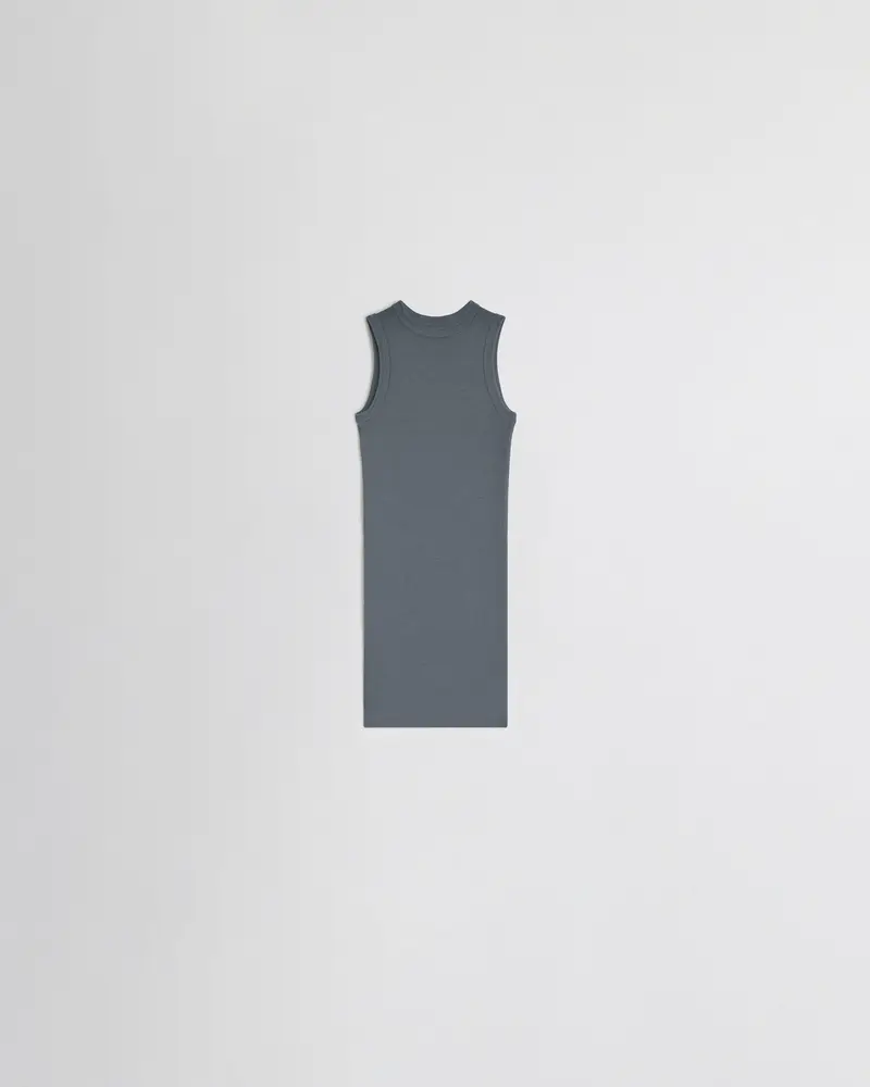Slim-Fit Ribbed Merino Wool Tank In Grey