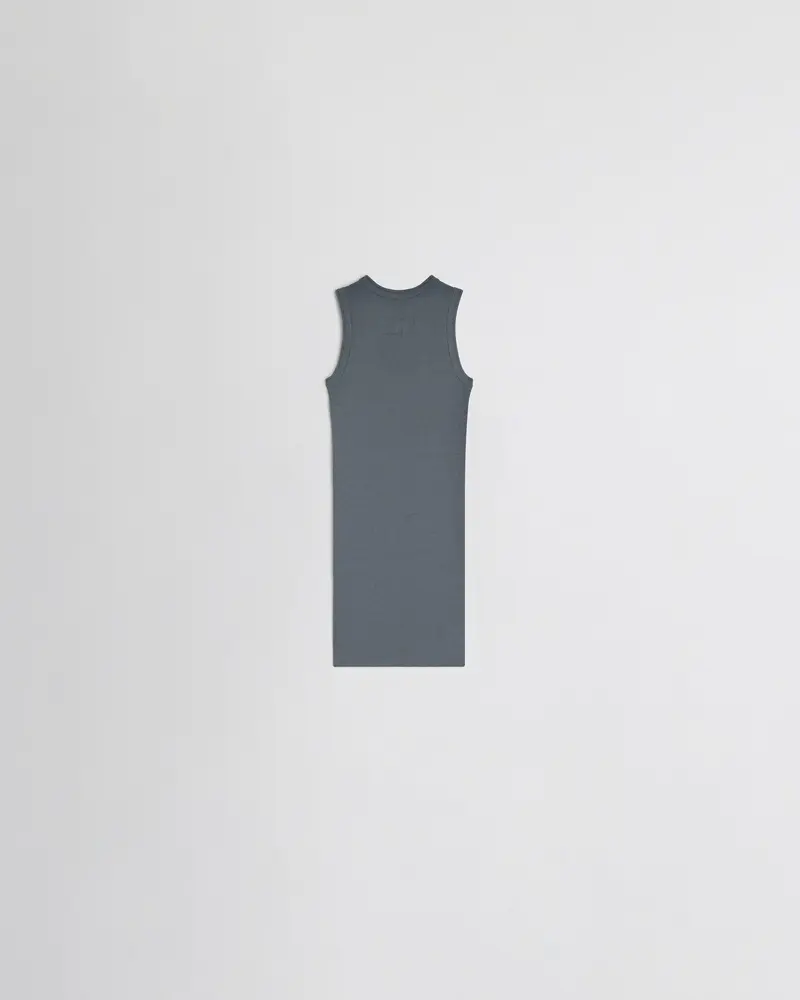 Slim-Fit Ribbed Merino Wool Tank In Grey 2