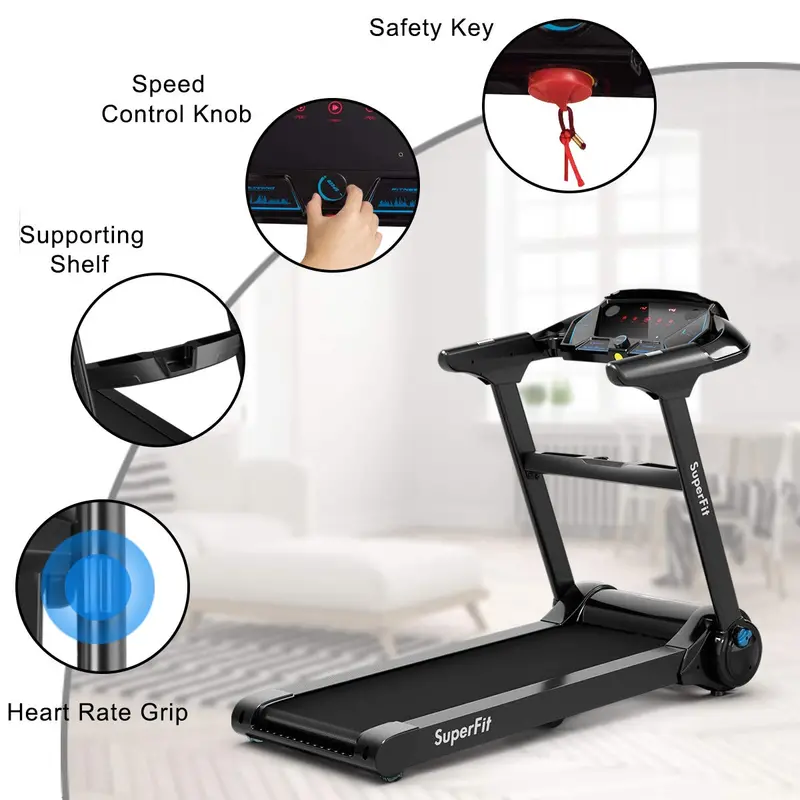 Slim-Folding Electric Treadmill – Superfit Compact Treadmill Designed for Small Apartments and Home Gyms