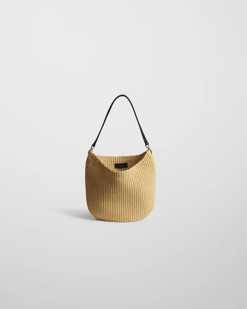 Small Slope Sling Bag In Natural Woven Viscose