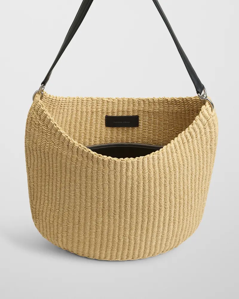 Small Slope Sling Bag In Natural Woven Viscose